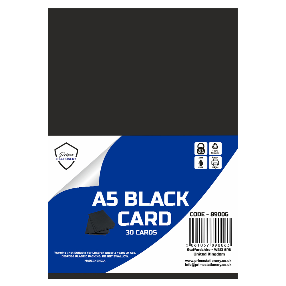 Prime A5 Black Card 170 GSM 30 Sheets